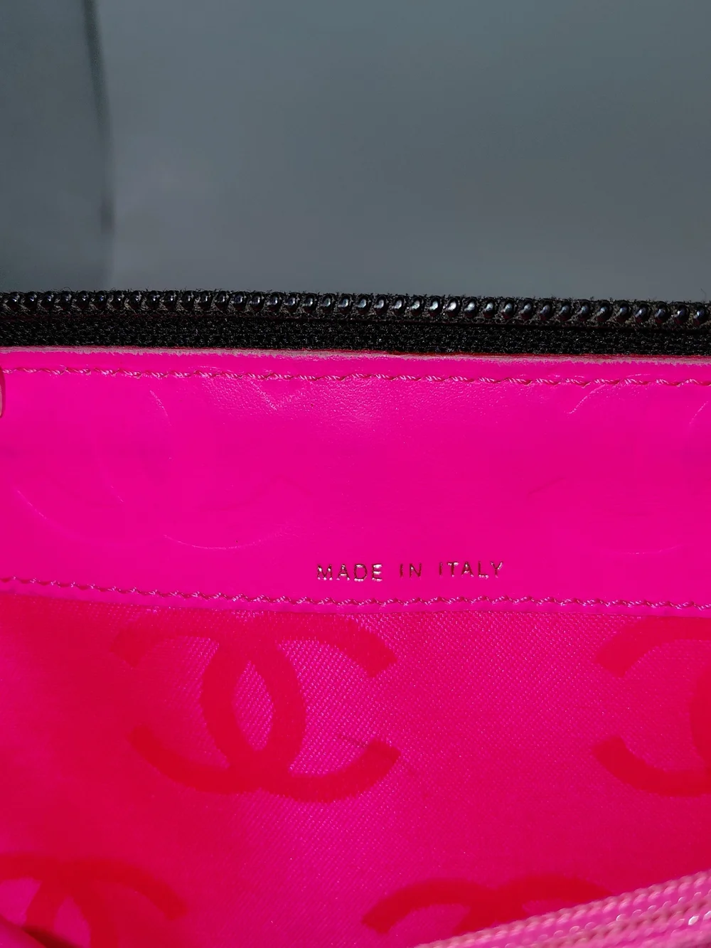 CHANEL Cambon Ligne Black Quilted Zip-Around Wallet with White CC Coco Mark